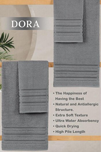 Acacia Набір з 4 рушників для ванної кімнати Dora Grey - 70X140 см x2 / 50x90 см x2