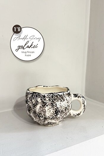 Anadolu Saray El Yapımı Seramik Galaksi Desenli Mug Kupa Fincan  | Mug Fincan Kupa Kahve Kupası