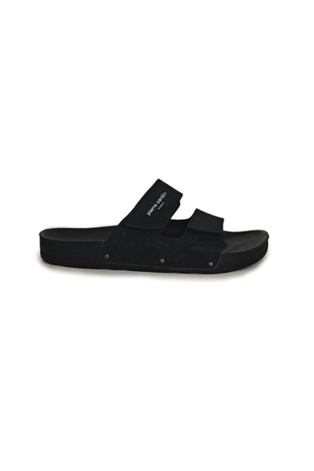 Pierre Cardin Men's Slippers 2Spc7039 Adjustable Velcro Strap Black