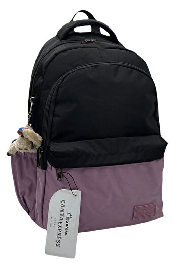 Bevitton 34100 Black-Plum School Bag Water Resistant Fabric Unisex School Backpack