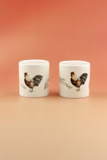 Bursa Porselen Dekor Rooster Porcelain Salt & Pepper Shaker