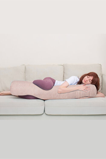 XPERMATE Sarılma Yastığı , Uyku Yastığı , Bacak Arası Yastığı Silindir 150x20 Cm Pembe