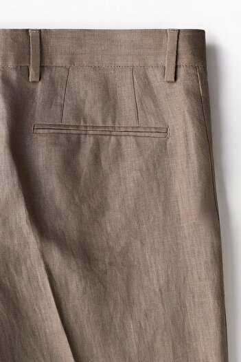 H&M Keten Takım Pantolonu Slim Fit