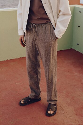 H&M Keten Karışımlı Pantolon Regular Fit