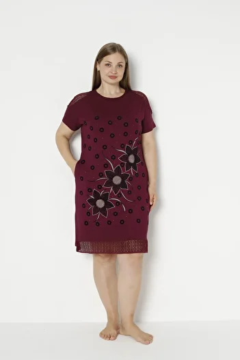 ROMEO LİFE Women's Plus Size Lycra Viscose Fabric Dress 5858