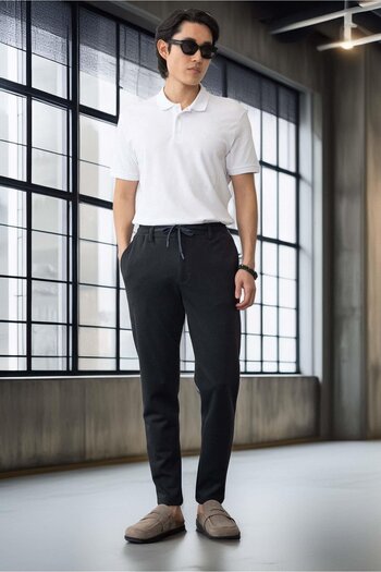 Valiberta Premium Oxford Örme Duble Paça Erkek Pantolon- Gri