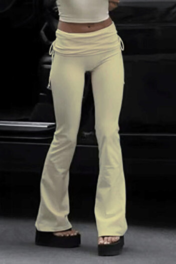 Köstebek Cream Slim Fit Spanish Leg Y2K Sweatpants