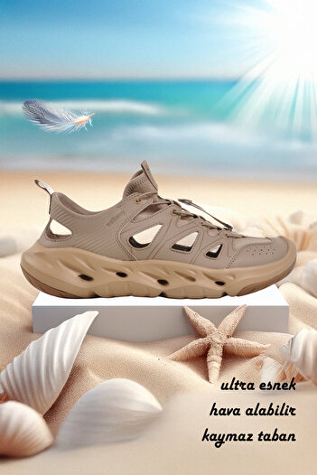 WALKWAY 25424 m Beige Lightweight Flexible Men's Sports Shoes Outdoor Shoes Asmara m