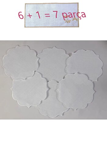 NAKIŞ ATÖLYESİ 6 Pcs Napkin Etamine Processable Party Cocktail Coffee Presentation Napkin No:38