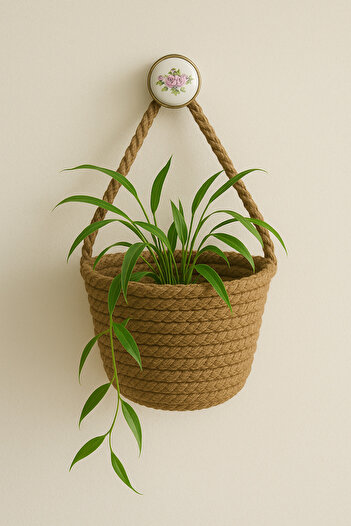 ÖRGÜM Coș decorativ mini ghiveci pentru flori 12x10 cm PLANTĂ NU INCLUSĂ