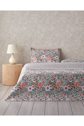 English Home Poppy Happiness Multi-Purpose Double Bedspread Set Pink