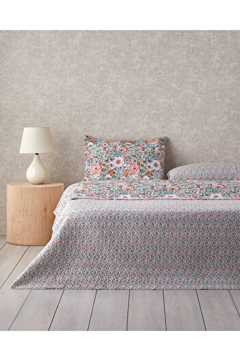 English Home Poppy Happiness Multi-Purpose Double Bedspread Set Pink