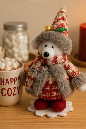 BeySüS Christmas Pine Tree Ornament Table Decor Cute Teddy Bear with Feet