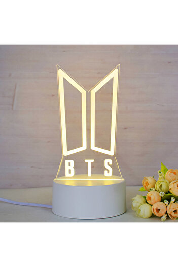 OEM 3D LED Night Light, BTS LOGO, 7 Colors, USB Power or 3 AA Batteries