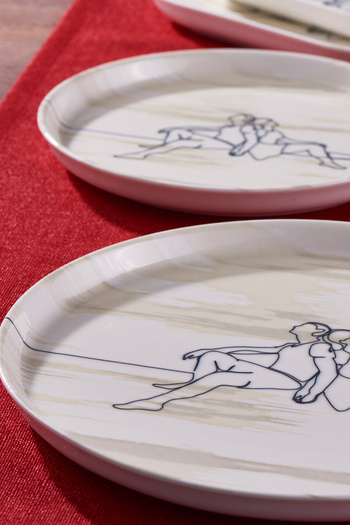 Güral Porselen Love 11 Piece 2 Person Bone Breakfast Set - 25422