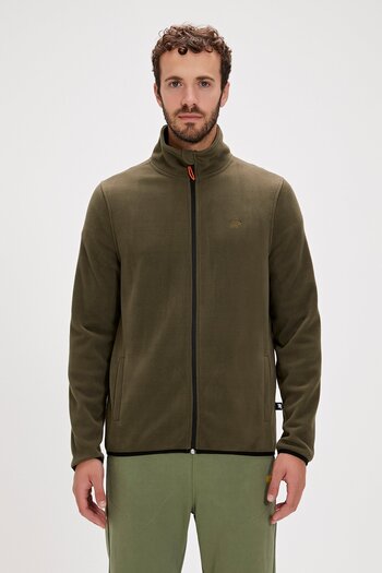 Bad Bear Bowie Full-zip Khaki Zippered Men's Fleece Sweatshirt