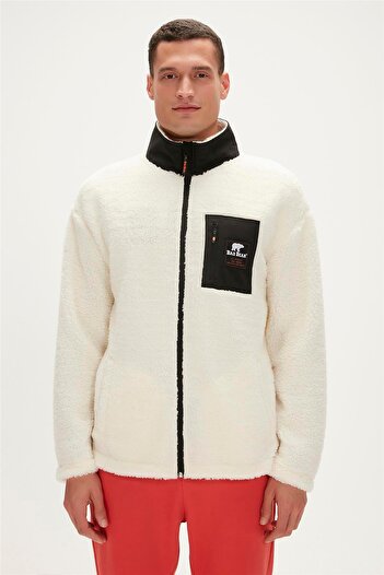 Bad Bear Ryan Plush Men's Beige Stand Collar Jacket