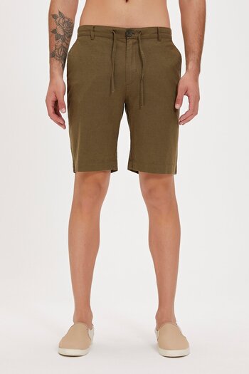 Bad Bear Men's Shorts - Lyne Khaki, Side Pocket