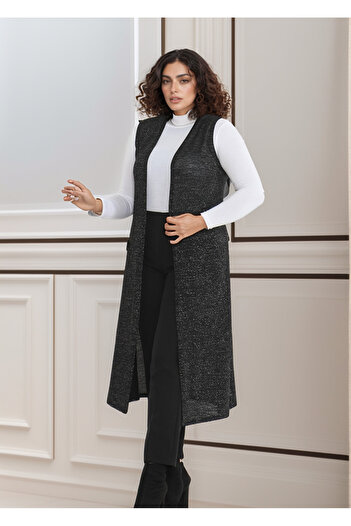 RESPİRO Μακρύ μαύρο γκλίτερ Lycra Soft Seasonal Vest - Relaxed Fit (ΔΙΑΒΑΣΤΕ ΤΗΝ ΠΕΡΙΓΡΑΦΗ)
