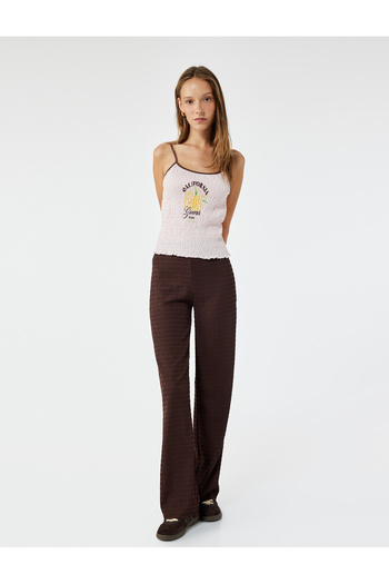 Koton Slim Fit Strap Printed Gipeli Sleeveless Blouse