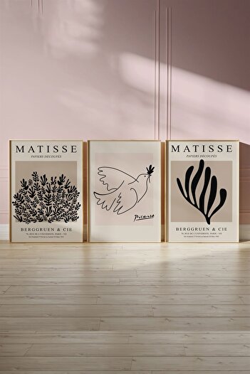 Buka Shops Papiers Picasso Matisse 3'lü Tablo, Poster Seti - Çerçevesiz