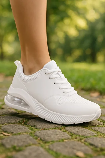 lumberjack White Women's Sports Sneaker Shoes |   Air Sole |   Comfortable Walking and Daily Use Int1224Y015 4Fx