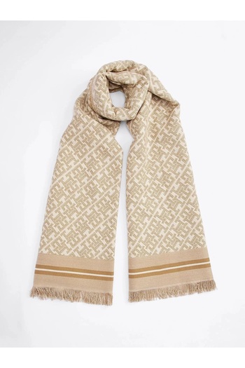 Tommy Hilfiger Women's Monoplay Jacquard Scarf (Gelastopat) Cream