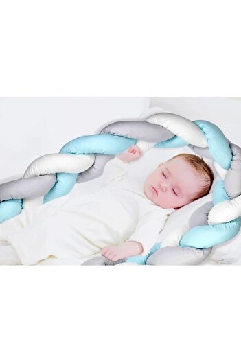 Babyjem 3lü Örgü Beşik Kenarı Mavi