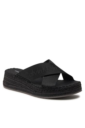 Calvin Klein Papuci negri pentru femei - Talpă confortabilă, logo-ul mărcii, YW0YW01364-0GT