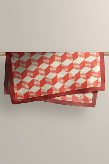 Modabutik V44 Kadın Geometric Desenli Bandana 50x50 Dg0123-22