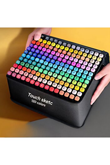 TOUCH SKETC 120Pcs Double-Sided Marker Pen Is the Stand and Bag