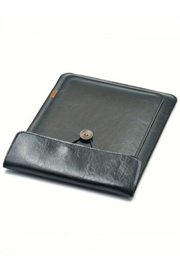 ÇANTA Notebook Bag 35X25,5 cm Women Men Laptop Bag Mac11 Protective Case 14''Inc Black & Tan
