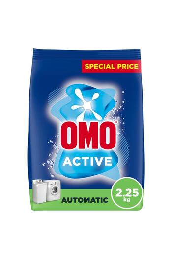 Omo Automatic Powder Laundry Detergent, Active 2.25 Kg Powerful Stain Removal, Brightness & Fabric Care
