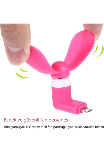 Generic iPhone için Taşınabilir Mini Vantilatör - Lightning Port Uyumlu Serinletici Fan - Güçlü ve Sessiz
