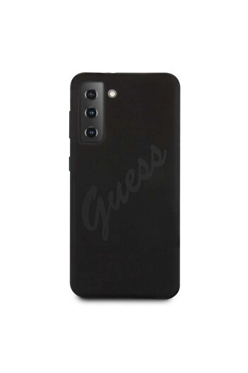 Guess Protective Case for Samsung Galaxy S21+ 5G, Vintage Script, Black