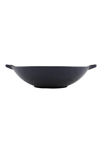 gogiva Tigaie din fontă, emailată, rotundă, joasă, tip wok, albastră, 5L