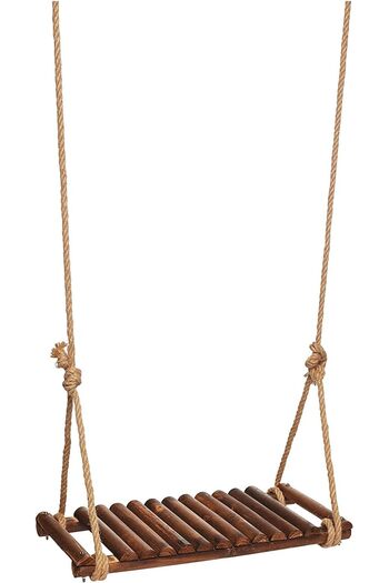 genric FFD Wooden Swing Seat with Adjustable Hamp Rop Solid Wooden Hanging Swing Chair For Indoor Outdoor