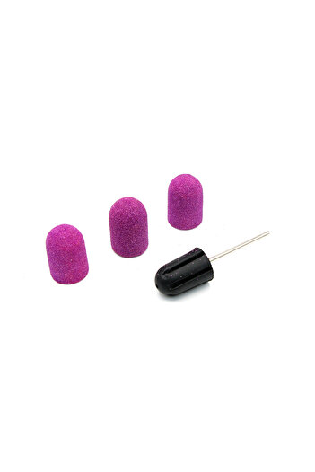 global fashion Set of holder and 3 spare emery boards for nail file, 16*25mm, lilac, grit 80