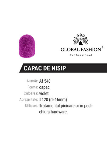 global fashion Electric nail file, 1 piece, 16*25mm, lilac, grit 120