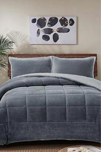 Çeyiz Diyarı Pumi Single Duvet Set 180X230 cm Anthracite