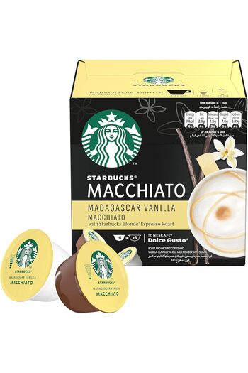 Starbucks Madagascar Vanilla Macchiato By Nescafe Dolce Gusto 12 Capsules, Pack of 3