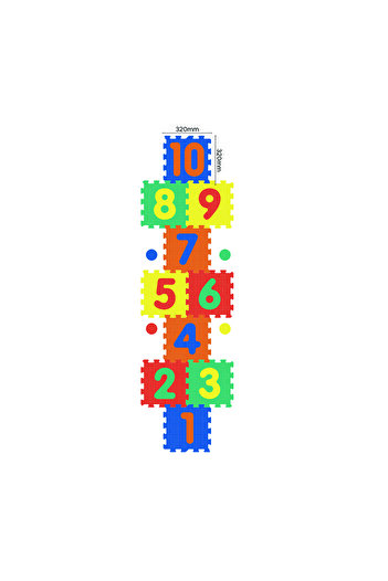 LUDIRO EVA Foam Puzzle Mat for Children, Set of 10 Educational Pieces with the Sotron Game, Multicolor