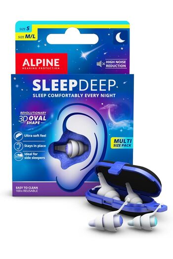 Alpine SleepDeep – Ear Plugs for Sleep - New 3D Oval Shape and Super Soft Reusable Noise Cancellin