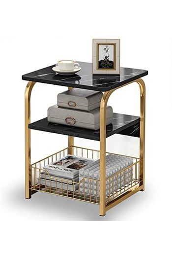 Türkiye End Table Sofa Side Table Bedside Desk Nightstands Small Coffee Table with Storage Basket for Living