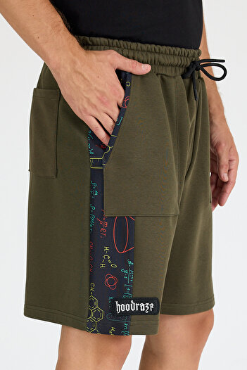 Hoodraze Men's Khaki Side Wide Garni Shorts