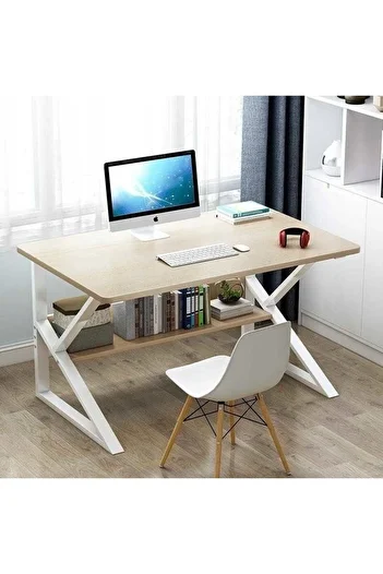 JollyMag Gaming table, desk with white-beige shelf, 80x40 cm, JollyMag, STL04B