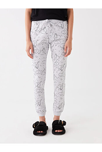 LC Waikiki Patterned Women's Jogger Pajama Bottoms with Elastic Waist