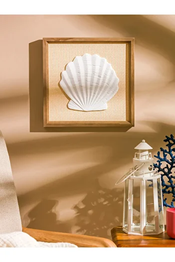 LC Waikiki Lcw Home White Seashell Figured Decorative Frame 30 cm