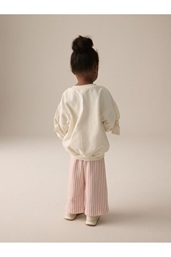 Next Baby Cotton Cream Pink Rabbit Patterned Long Sleeve Top and Bottom Set