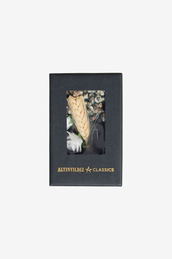 ALTINYILDIZ CLASSICS Men's Purple Beige Patterned Boutonniere